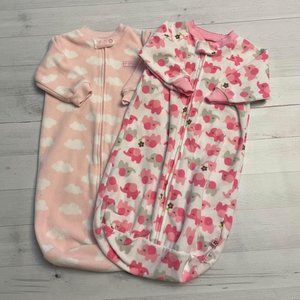 Carters baby girls fleece sleepsacks‎ 0-9 months